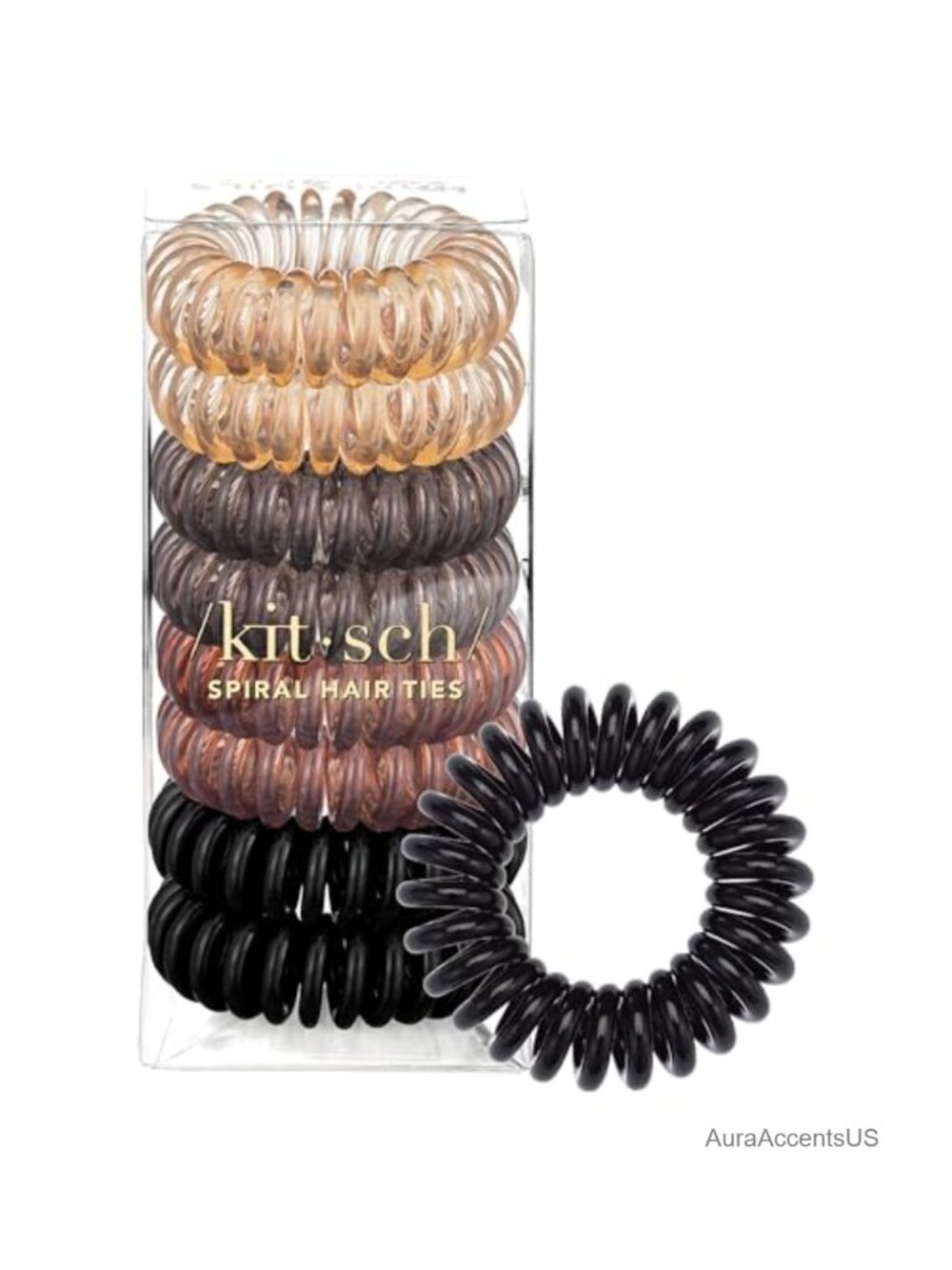 Spiral Hair Ties Coiled Ponytail Holders Creaseless No Damage Thermoplastic 8